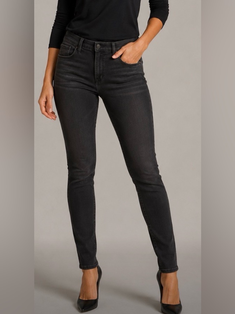 Joe's Jeans Dark Gray Faded Black Skinny Jeans Size 32
